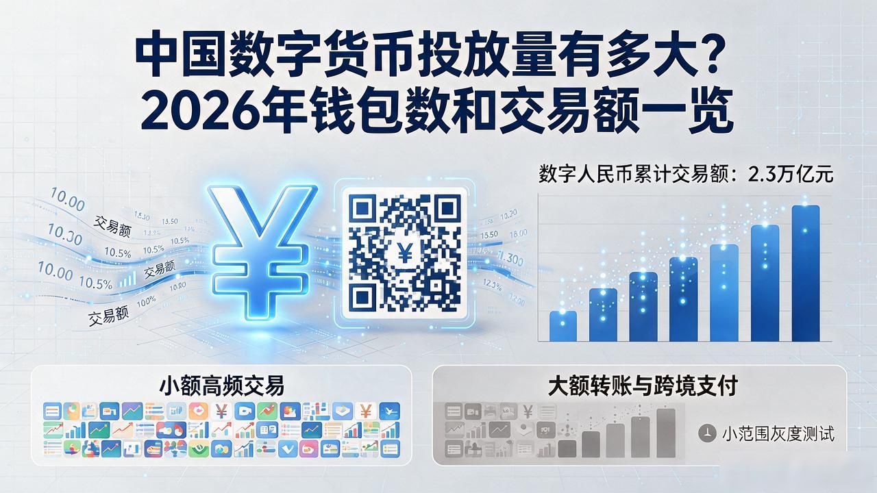 中国数字货币投放量有多大？2026年钱包数和交易额一览