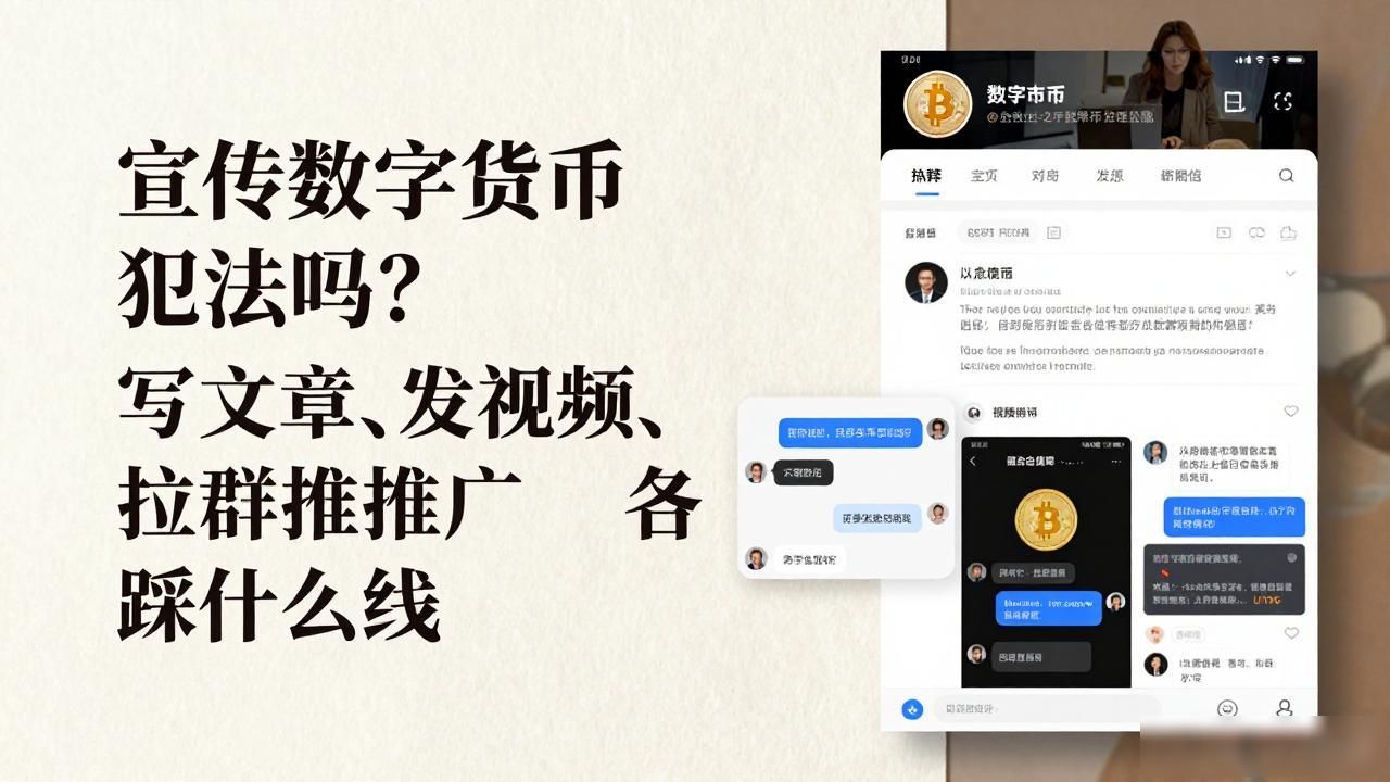宣传数字货币犯法吗?写文章、发视频、拉群推广各踩什么线
