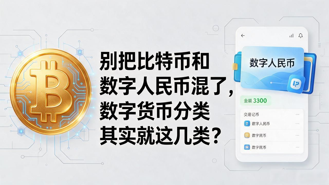 别把比特币和数字人民币混了，数字货币分类其实就这几类