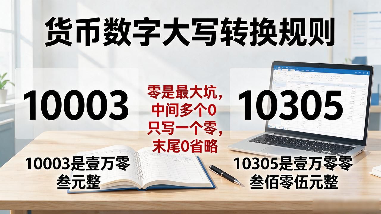 货币数字大写转换公式，会计出纳财务这样记最快